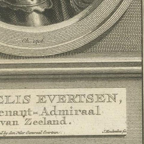 Naval Commanders of Zeeland, Gelein & Kornelis Evertsen, Adriaan Bankert, c1750, close-up 1