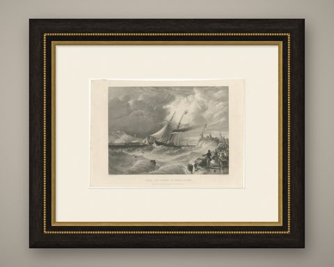 Prince Albert Landing at Dover, Royal Maritime Engraving, c.1840, shown framed