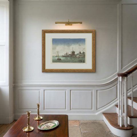 Original Hand-Colored Optica View of the Coast of Zeeland, The Netherlands, shown framed on a wall