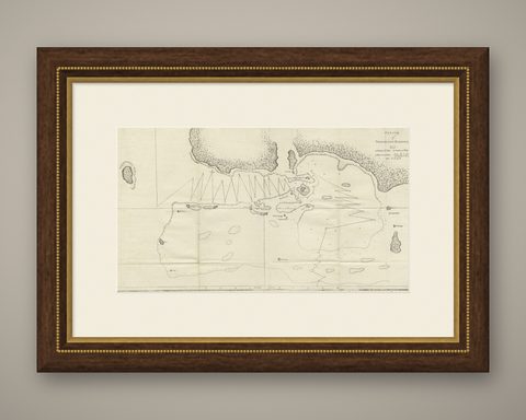 Antique Map of the Harbour of Tongatabu by Cook, C.1783, shown framed