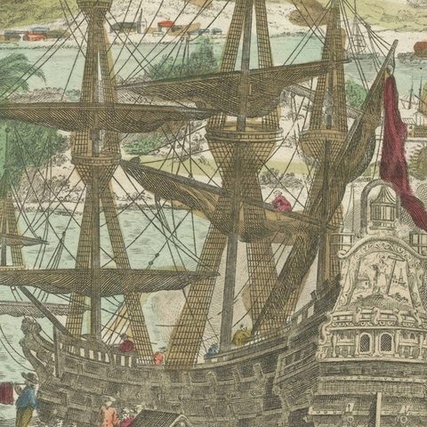 Hand-Colored Vue d’Optique of the Harbour of Havana, Cuba, circa 1770, close-up 4