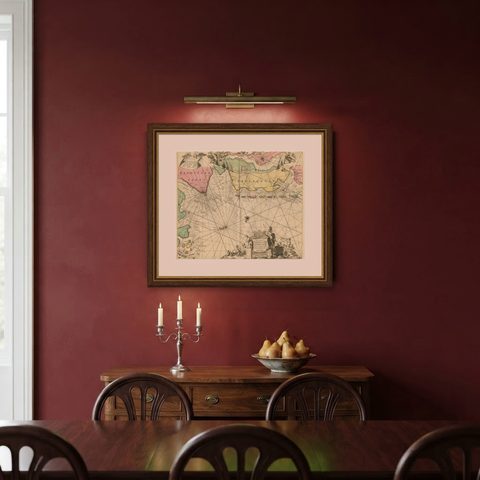 Rare Sea Chart of the East Frisian Islands or Watten and the North Sea, c.1700, shown framed on a wall