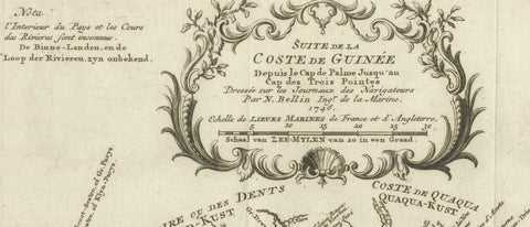 Antique Map of the Coast of Guinea from, Cape Apollonia to the Volta River, close-up 2