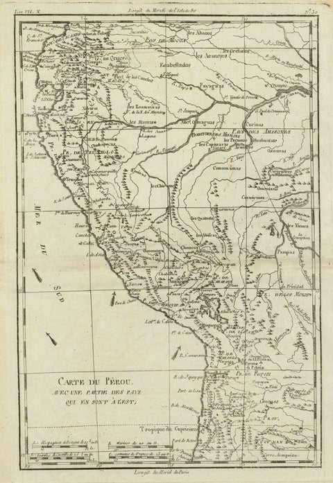 Map of the Western Coast of South America from Ecuador into Chili, ca.1780, close-up 1