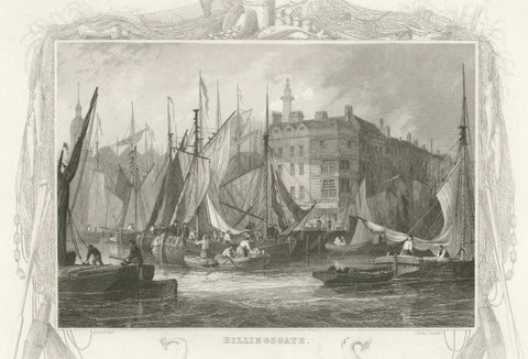 Billingsgate Market in the 1830s: A Hub of London's Maritime Commerce, 1835, close-up 3