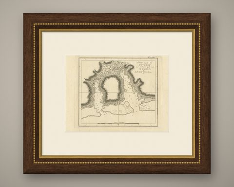 Antique Map of the Harbour of Taloo by J. Cook, 1803, shown framed