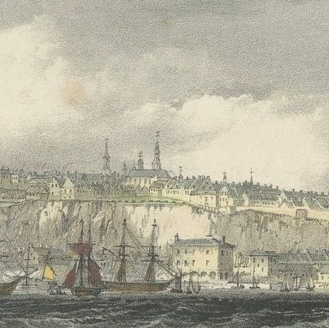 City of Quebec from the Harbour: A Vibrant 19th-Century Maritime Lithograph, close-up 4