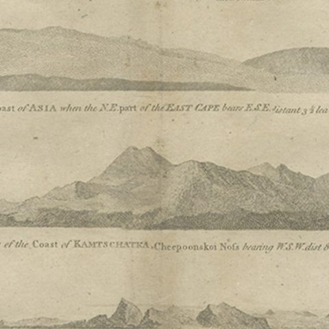 Antique Print with Coastal Views of Asia by Cook, c.1784, close-up 3