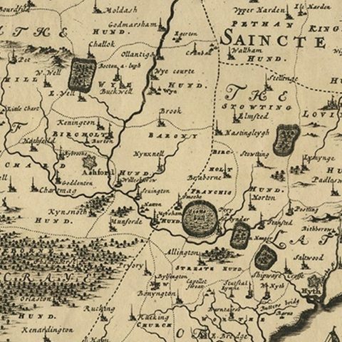 Uncommon Antique Map of the English Channel Coastline, ca.1709, close-up 2