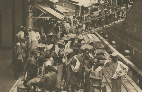 Belawan Harbour & Labourers, Sumatra, Indonesia, Kleingrothe Photogravure 1900, close-up 4