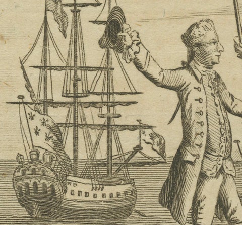 Bougainville's Claim in the Magellan Straits, circa 1767, close-up 3