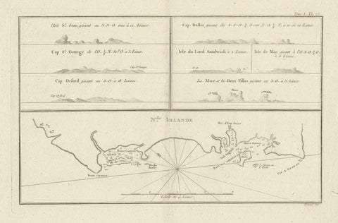 Antique Map of New Ireland (Pacific) with Coastal Profiles, Cook Voyages, 1774, view 3