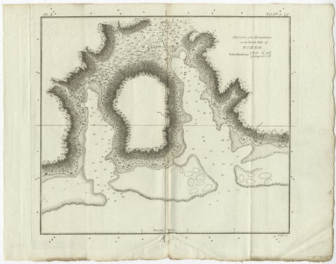Antique Plan of the Harbour of Taloo by Cook, c.1781, view 2