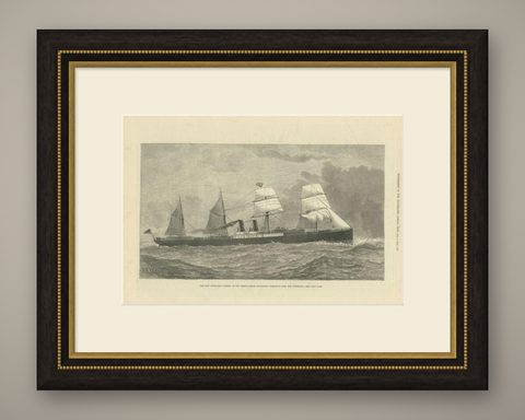 Antique Print of the New Steamship 'Orient', 1879, shown framed