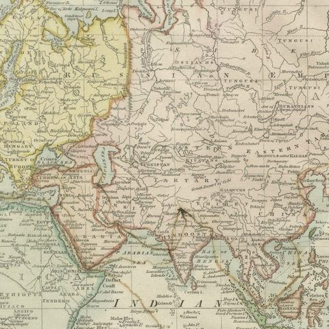 Attractive Antique Map of the World as Planisphere, Shows Cook's Voyages, 1799, close-up 4