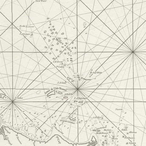 Antique Sea Chart by J. B. d'Apres de Mannevillette, Sumatra, 1780, close-up 1