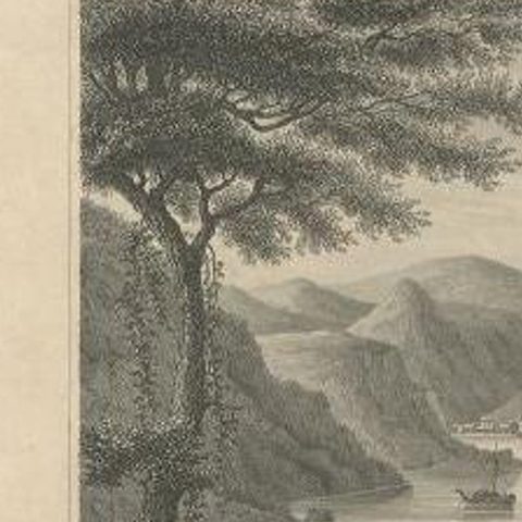Antique Print of Shimoda a City and Harbour in Japan, circa 1840, close-up 1