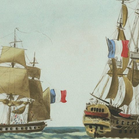 Maritime Salute: The Elegance of 18th-Century Naval Grace, circa 1920, close-up 5