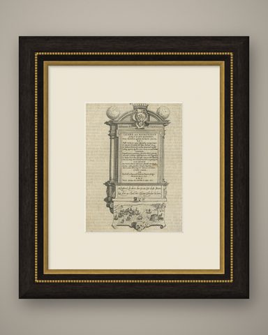 Memorial to Jacob van Heemskerck, Dutch Naval Hero at Gibraltar, Engraving, 1611, shown framed