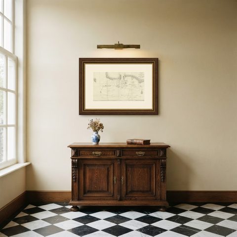 Antique Map of the Harbour of Tongatabu by Cook, C.1783, shown framed in a room