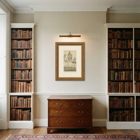 Antique Print of the Coromandel Coast in India, 1726, shown framed in a room