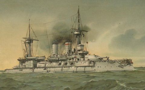 SMS Kurfürst Friedrich Wilhelm: German Pre-Dreadnought Battleship, 1903, close-up 2