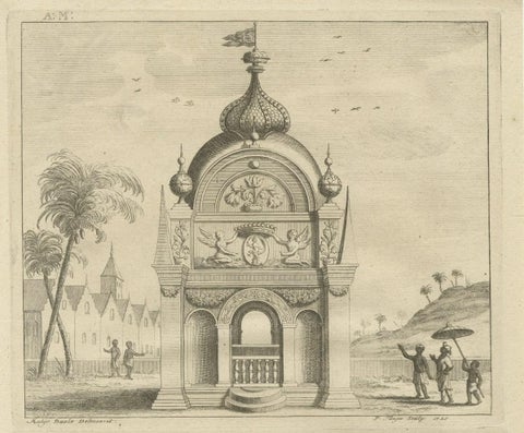 Antique Print of the Coromandel Coast in India, 1726, close-up 2