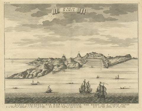 Antique Print of the Coast of Dabhol 'India', 1726, view 2