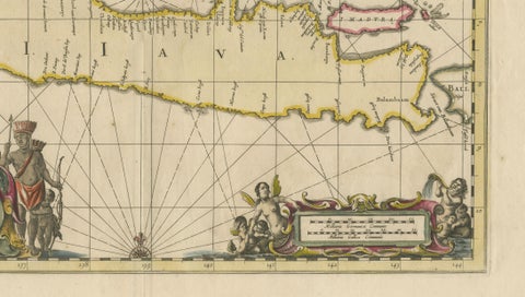 Antique Map of Java, Sumatra & Borneo, Dutch East Indies Sea Chart c.1700, close-up 4