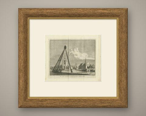 Antique Print of the Port of Zierikzee by Tirion, 1751, shown framed