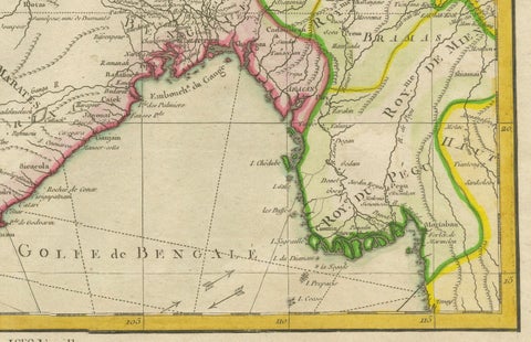 Charting the Course of Empire: Bonne's 1770 Masterpiece Maps of the Indian Ocean, close-up 6