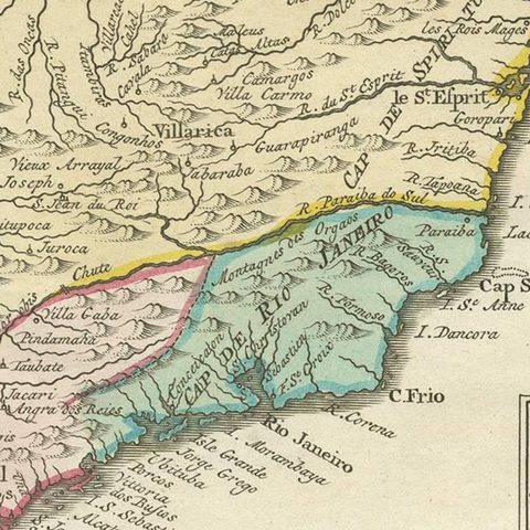 Antique Map of the Brazilian Coast by A. Van Krevelt, close-up 1