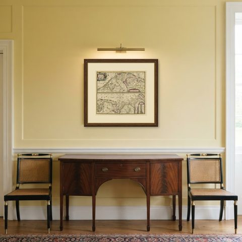 Antique Engraving of Dutch and German North Sea Coast of Friesland, ca.1680, shown framed in a room