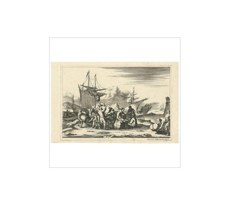 Antique Untitled Harbour View (III) by J. Wolff 'circa 1730', view 4