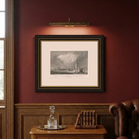 Lighthouse of Port Jackson, New South Wales, Australia, Published in 1836, shown framed on a wall