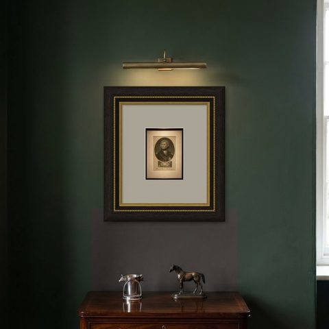 Horatio Nelson Portrait, Trafalgar Engraving, Naval Hero, 1819 London, shown framed on a wall