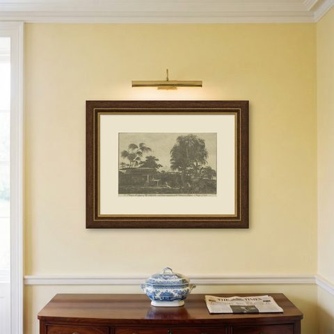 A View of the Ewharrano Eatua, or House of God, in Huahine from Cook's Voyages, shown framed on a wall