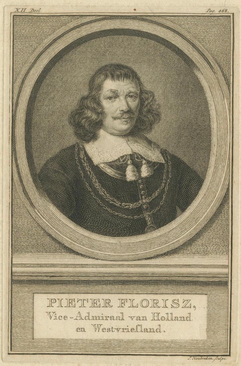 Set of Three Dutch Naval Portraits, Tromp, Van Ghend, and Florisz, c.1700s, close-up 2