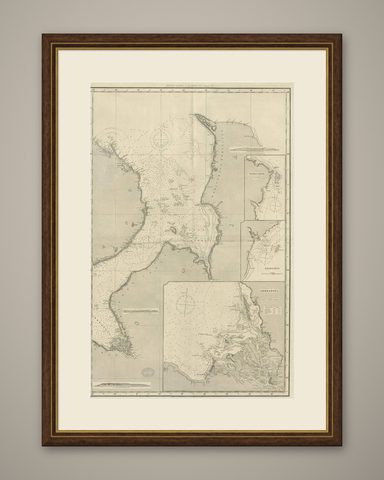 Antique Map of the British Islands to the White Sea by J. Imray, shown framed