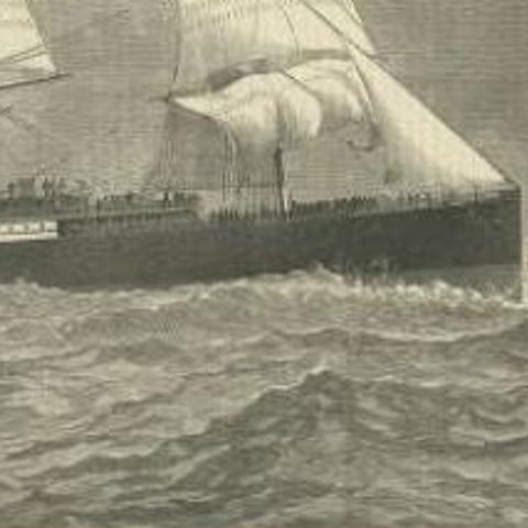 Antique Print of the New Steamship 'Orient', 1879, close-up 1