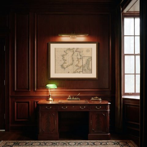 Large 1693 Maritime Map of Irish Sea, West Coasts of Ireland, England, Scotland, shown framed in a room