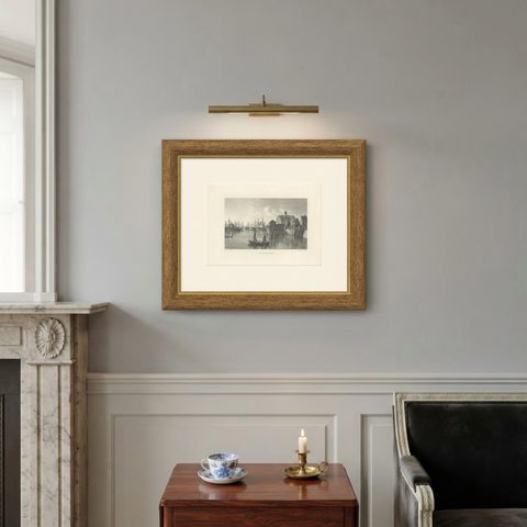 Antique Print of the Port of Hamburg by Wallis, 'c.1880', shown framed on a wall