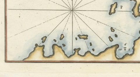 Golfe de Mandaya Sea Chart by Joseph Roux, Ottoman Turkey, c.1764, close-up 5