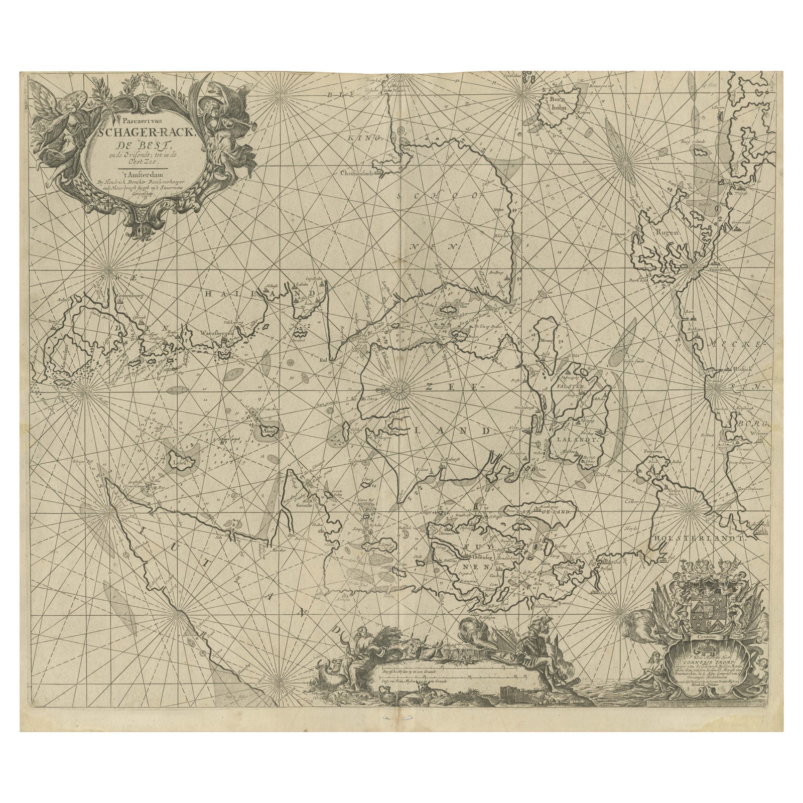 Nautical Chart of Skagerrak and Øresund by Johannes van Keulen, 1680