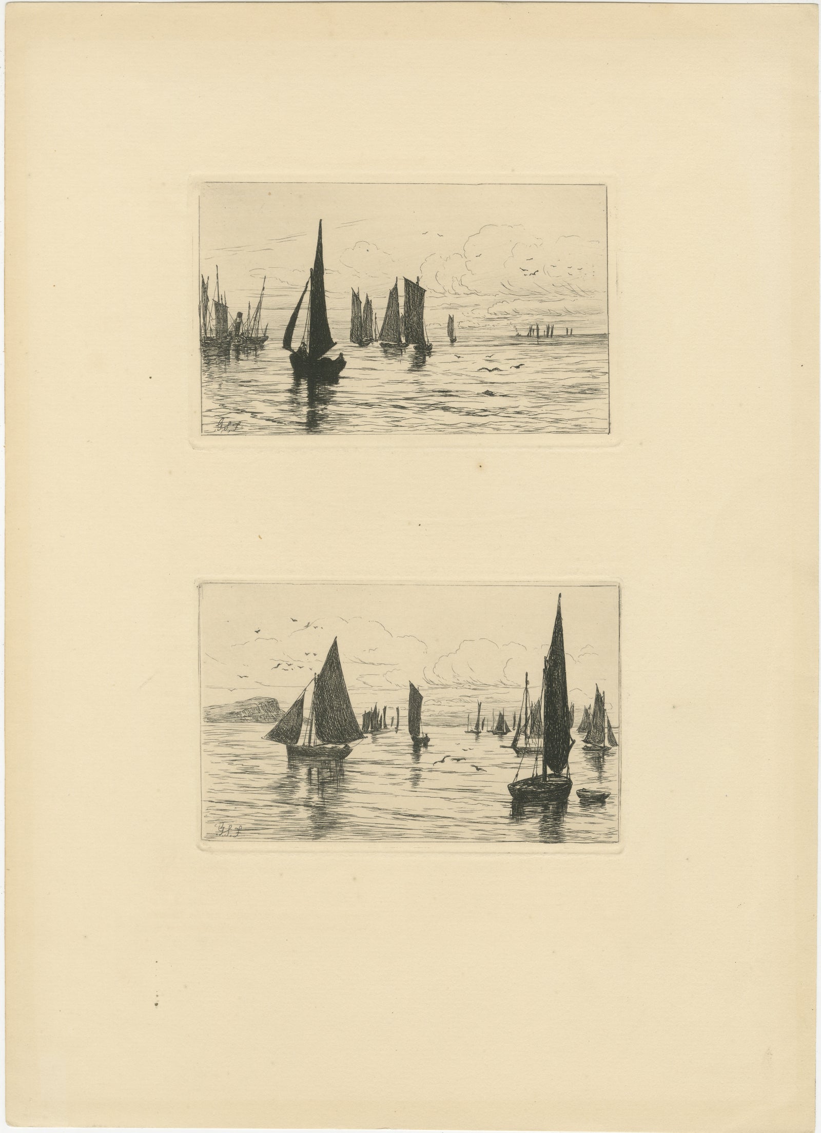 George S. Ferrier, Maritime Etchings, Fishing Boats, 1879 Set