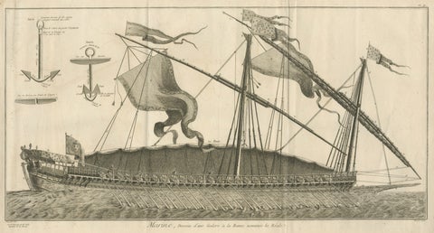 La Réale French Royal Galley, Large Naval Engraving, c.1769