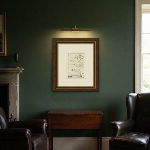 Antique Map of the Coast of Cape Verde by J. Van Der Schley, circa 1750, shown framed in a room