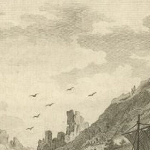 Antique Print of a Woman's Boat Know as Imiak and a Kayak for Men, 1770, close-up 2