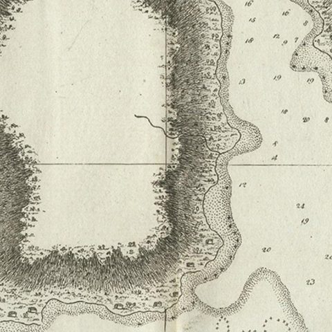 Antique Plan of the Harbour of Taloo by Cook, c.1781, close-up 3