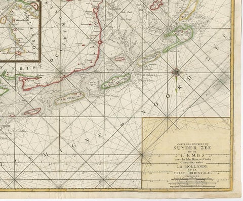 Large Sea Chart of the Zuyder Zee & The Northsea with the Wadden Islands, 1773, view 5